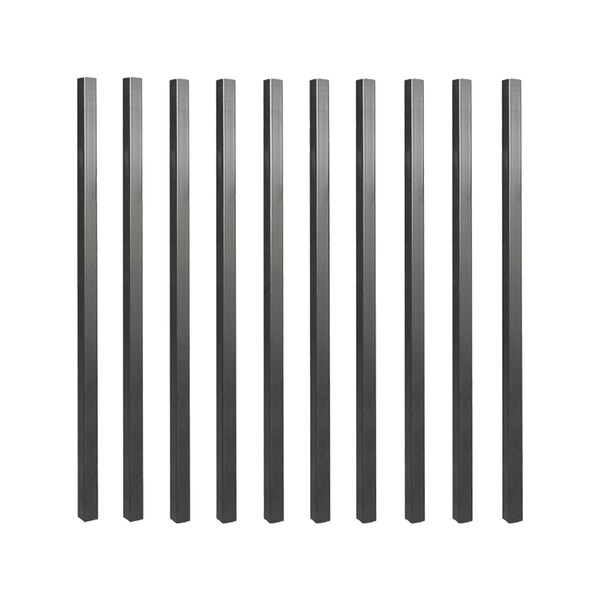 Nuvo Iron 36 in LONG x 3/4 in WIDE BLACK SQUARE TUBING GALVANIZED STEEL BALUSTERS, 10PK SQPS36 - main